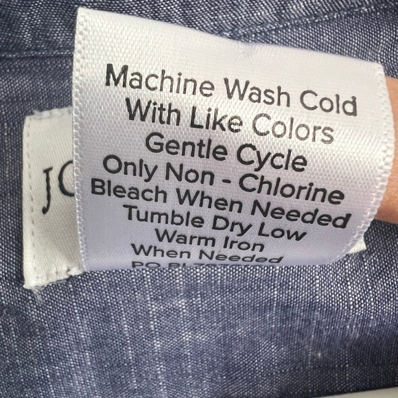 John Blair Blue Denim Full Zipper Long Sleeve Shirt Front Pockets Size XL Cotton - Picture 8 of 8